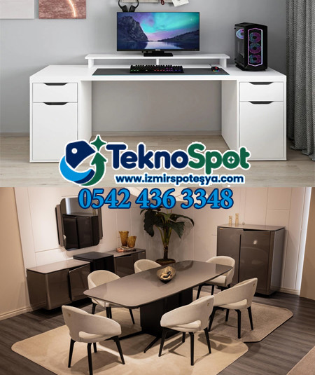 İzmir Spotcu İkinci El Çalışma Yemek Masası Alan Yerler